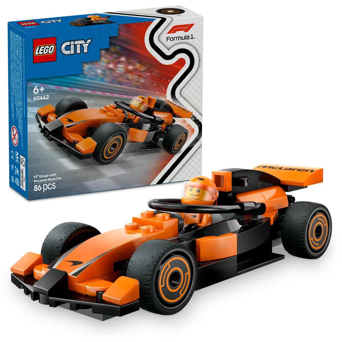 シャンソン3点セット LEGO City McLaren Yarış Arabalı F1 Sürücüsü 60442